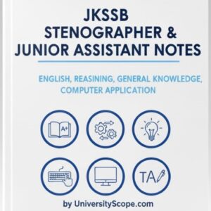 Jkssb Stranographer and Junior assistant Notes Module